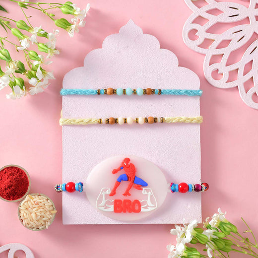 Spiderman BRO Rakhi Set | Superhero & Beads Rakhi for Brothers - SR35
