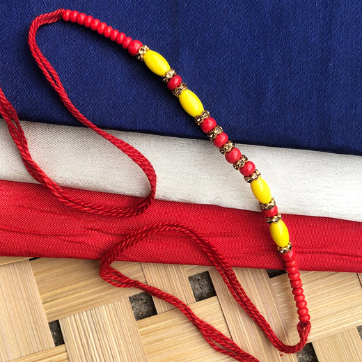T4 Jewels Contemporary Stone Rakhi with Zari Work | SR40A