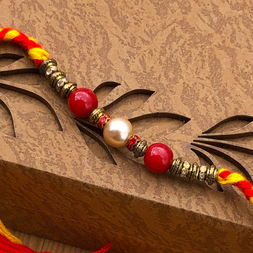 T4 Jewels Festive Red & Gold Rakhi 🏵️For Brothers 😍– SR48