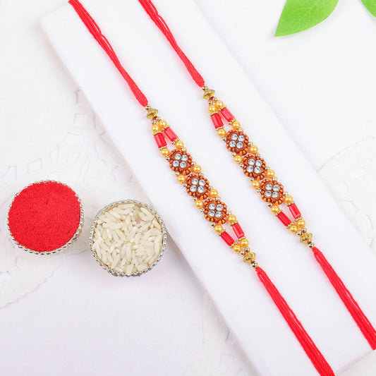 T4 Jewels Traditional Rakhi with Intricate Threadwork and Beads😍 (Pack Of 2) – SR63