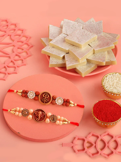 T4 Jewels Designer Rakhi 🏵️with Traditional Zari and Beaded 📿Patterns – SR70