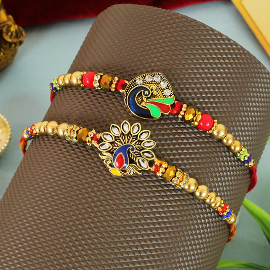 T4 Jewels Colorful Peacock 🦚& Paisley Enamel Rakhis🏵️ – SR77