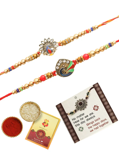 T4 Jewels Colorful Peacock 🦚& Paisley Enamel Rakhis🏵️ – SR77