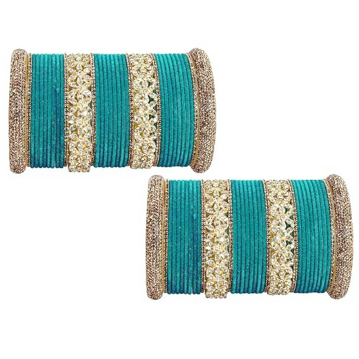 T4 Jewels Bangle Sets With AD And Velvet Bangles