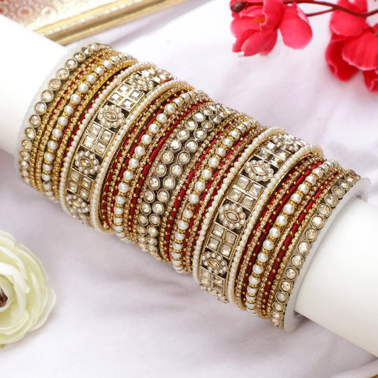 Rich Texture bangle set with Silk thread Bangles by T4 Jewels