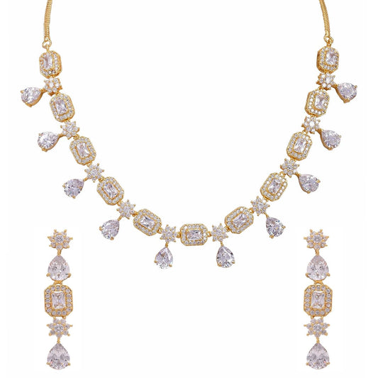 Spectacular Handcrafted CZ Necklace Set - An Exquisite and Unique Jewelry Piece