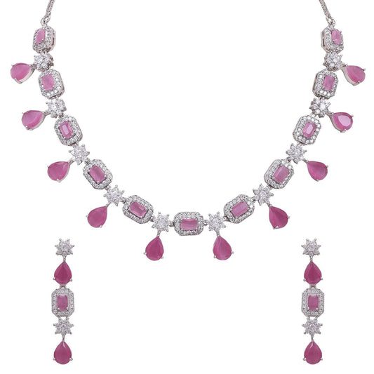 Radiant Handcrafted CZ Necklace Set - A Refined and Graceful Jewelry Piece