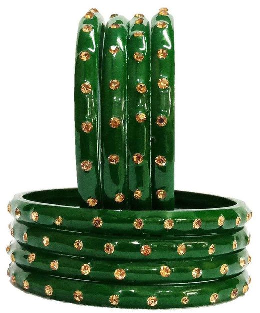 T4 Jewels (Large Size) Many Colors Glass Kada Bangles (Pack Of 8)-SHGN