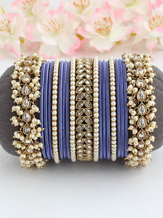 Ashna Bangle Set 2.4 Purple Bangles T4 Jewels