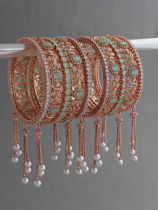 Sharmin Bangle Set 2.4 Mint Green Bangles T4 Jewels