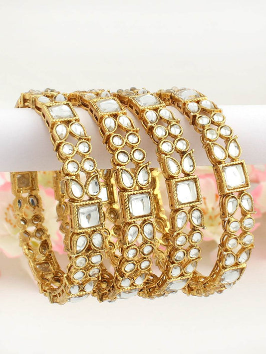 Sonal Bangle Set Stack White Bangles T4 Jewels