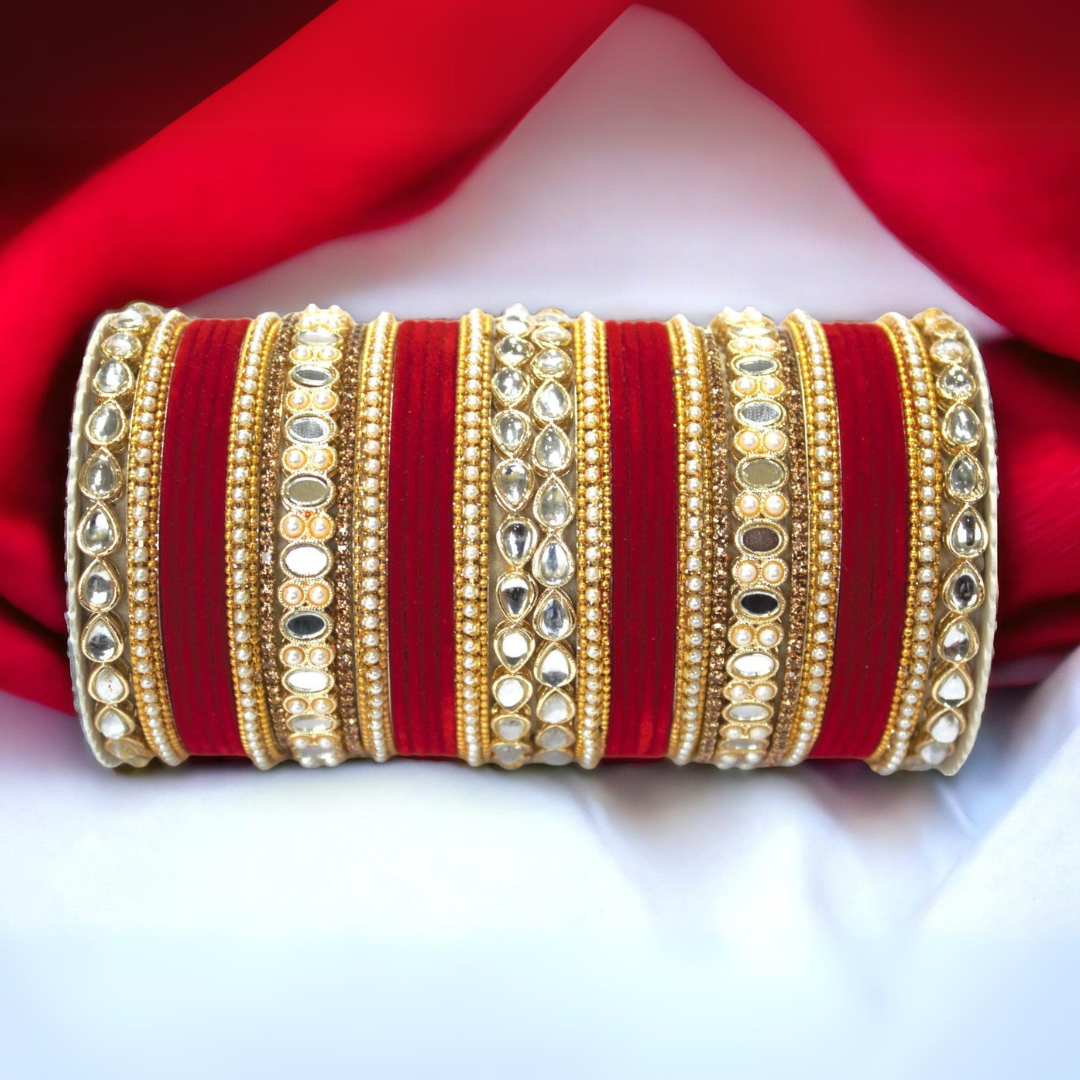 Rich Texture bangle set with Silk thread Bangles by T4 Jewels